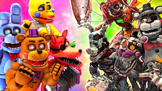 SFM FNaF Ruined Animatronics vs Rockstar [upl. by Eerrehc]