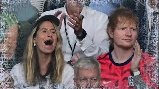 Ed Sheeran attends the Euros final in Berlin with wife [upl. by Nnagrom]