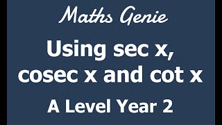 Using sec x cosec x and cot x [upl. by Derwon818]