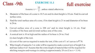 Class 9 Maths Exercise 111 cbsc board  ex 111 class 9  surface area and volume class 9 maths [upl. by Mundford]