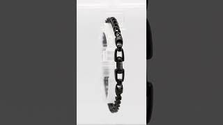 BR3362K  5mm Black IP Steel Sandblast Franco Chain Bracelet [upl. by Alta767]