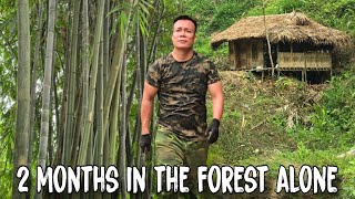 FULL VIDEO 2 Months alone to complete the bamboo house in the forestFrom start to finish [upl. by Ytsenoh]