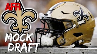 Mock Draft Saints Get Derek Carr Protection  Will Trevor Penning Change Positions [upl. by Arakihc]