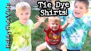 HobbyKids Make Tie Dyed Shirts DIY HobbyMema Arts and Crafts by HobbyKidsVids [upl. by Enilamme]