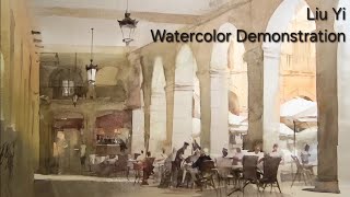 Liu Yi Watercolor Landscape Demonstration in Grino Spain  EPC Course 柳毅 水彩風景示範 [upl. by Audrit]