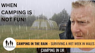 Family Camping In The Rain  Leaking Tent Bored Kids Grumpy Dad [upl. by Trygve]