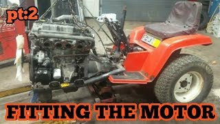 4 Cylinder Lawn Mower Build  Getting the Engine to Fit pt2 [upl. by Lynnett]