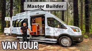 BEST Luxury Van Build Ever  Precision HIGH END Camper Conversion  LOADED [upl. by Llesirg332]