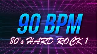 90 BPM  80s Hard Rock  44 Drum Track  Metronome  Drum Beat [upl. by Hardi]