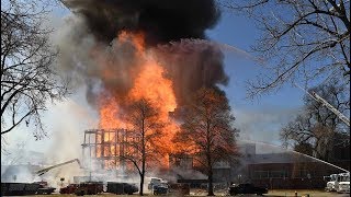 Denver fire destroys apartment building under construction in uptown [upl. by Trebleht]