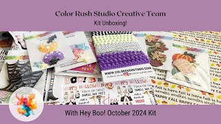 Color Rush Studio Creative Team  Unboxing the October 2024 Hey Boo Main Kit and Bold AddOn Kit [upl. by Crutcher]