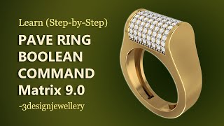 🔷How to make Pave ring in Matrix 90🔷 Matrix 9  Rhino 3D  rhinomatrixtutorial Rhino 3D [upl. by Ferdinande]