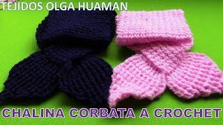 Chalina o Bufanda Corbata tejida a crochet o ganchillo paso a paso video tutorial [upl. by Daphene]