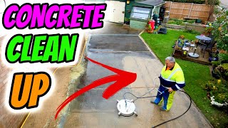 The EASY WAY to CLEAN Concrete FAST with a Pressure Washer Surface Cleaner [upl. by Ellekim]