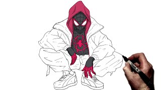 How To Draw Miles Morales  Step By Step  Spiderverse [upl. by Rumilly665]