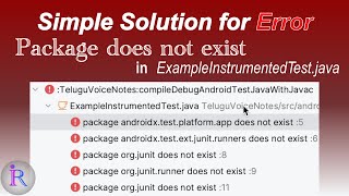 How to fix the build errors in ExampleInstrumentedTestjava and ExampleUnitTestjava classes [upl. by Adile488]