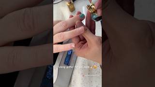 Using glitter nail spary for gel nails 💅😍 nails nailart glitternails naildesign nailinspo [upl. by Trepur]