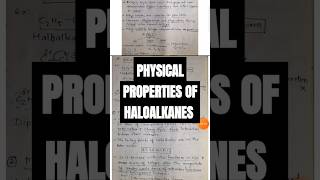 03PHYSICAL PROPERTIES OF HALOALKANESClass12th shorts [upl. by Geanine657]