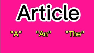 Articles Definite and Indefinite Types [upl. by Aduh849]