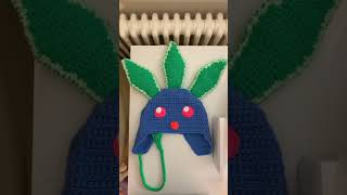 DIY Crochet Oddish Ear Flap Hat 🥬🧵💗🧶💊 [upl. by Maximilian]