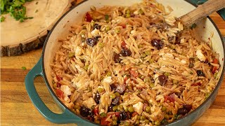 Greek Orzo with Feta amp Olives Ready in 30 mins [upl. by Agathy868]