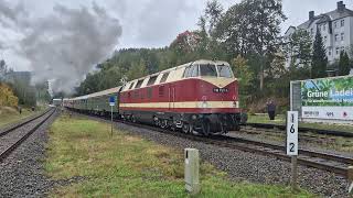 Sonderzug mit 86 13333 und 118 7574 Abfahrt AnnabergBuchholz Süd [upl. by Amles]