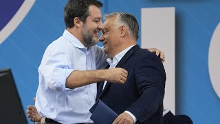 quotLa santa alleanza di Pontidaquot i sovranisti europei difendono Matteo Salvini allevento della Lega [upl. by Aleciram]