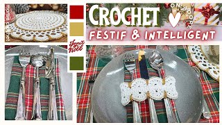 🎉 DECORATION POUR COUVERTS ET SERVIETTE 🤶 TUTO CROCHET FACILE amp RAPIDE MamieCrochet [upl. by Even432]