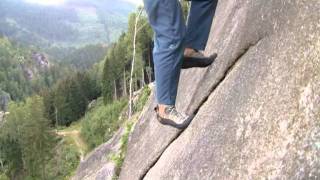 Klettern lernen Klettertechnik Klettertraining mittels Reibungsklettern im Harz am Granit [upl. by Dduj]