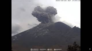 May 20 2023  Explosion  Popocatepetl Volcano Mexico  1453 MDT  RealTime [upl. by Cara]