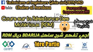 Cours sur la Résistance des matériaux RDM Chapitre 1 OFPPTTSGTTSGO Licence prof BDARIJA [upl. by Ahsirpac]