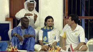 حمود سلطان في المجلس مع لاعبين الغرافة وفرحتهم بالفوز بكأس ولي العهد 2010 [upl. by Daitzman]