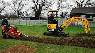 Ditch Witch CX24 trencher VS Mini Digger [upl. by Hgielra]