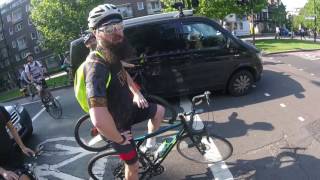 CYCLIST VS CYCLIST ROAD RAGE  quotIf youre scared you shouldnt be on the fking roadquot [upl. by Madlin]