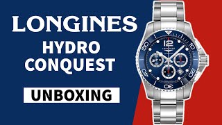 LONGINES HydroConquest Chronograph Automatic L38834966 Unboxing [upl. by Lowenstein]