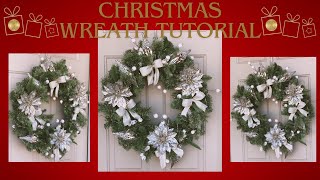 CHRISTMAS  WINTER CLASSIC WREATH TUTORIAL 🎄HOW TO MAKE A TRADITIONAL WREATH DIY [upl. by Sirret]