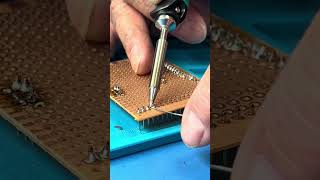 Soldering a pin heat joint add solder wire let wire melt remove wire remove iron [upl. by Adnik]