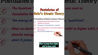 postulates of Bohrs Atomic Theory bohrmodelofatom bohrmodel chemistry shorts shortvideo viral [upl. by Sobel]