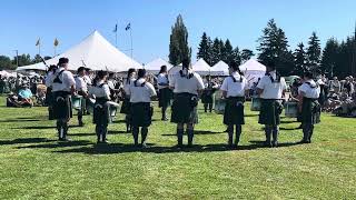 Cascadia Pipe Band Grade 2 Medley Skagit Valley Highland Games 2024  Drums view [upl. by Ardnuahsal119]