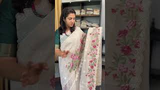 Floral Machine Embroidery Supernet Kota Saree trending ahambotique saree onlineshopping [upl. by Doownil]