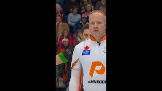 McEwen’s last shot in 7 vs Gushue Draw 12  KIOTI National [upl. by Natfa]