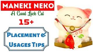 Chinese Lucky Cat Maneki Neko  Top 15 Lucky Money Cat Directions Placement Tips Beckoning Cat [upl. by Ahsienroc]