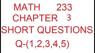 dae math 233 2nd year chapter no 3 exercise no 31 question no 1 to 5 [upl. by Isnan]