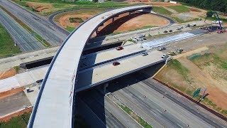 Updated Aerial Views of I785I840 NE Urban Loop Interchange Construction 3  Greensboro NC [upl. by Ahsanat]