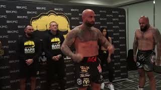 Agi Faulkner vs Rob Cunningham BKFC 55 Leeds weigh ins [upl. by Esidnac404]