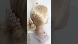 New Simple chignon Wedding hairstyles long hair bun hairstyles Juda hairstyles updo hairstyles [upl. by Koenig]