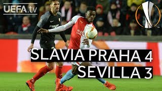 SLAVIA PRAHA 43 SEVILLA UEL HIGHLIGHTS [upl. by Nnayram750]