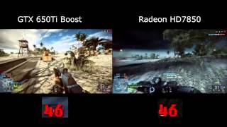 GTX 650Ti Boost VS Radeon HD7850 Battlefield 4 Multiplayer w FPS [upl. by Darton78]