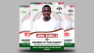 How To Design Election Flyer in Photoshop  Step by Step Tutorial ft John Dumelo [upl. by Philipson]