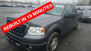 Rebuilding a Salvage F150 in 15 Minutes Fastest Copart Rebuild [upl. by Haldis]